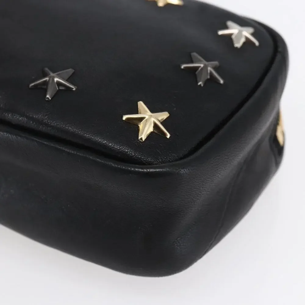 Jimmy Choo Leather Studs Pouch Black